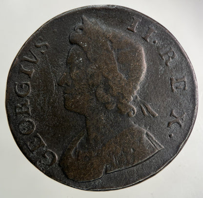 1735 George II 2nd Half-Penny Coin | Fine Collectable Grade