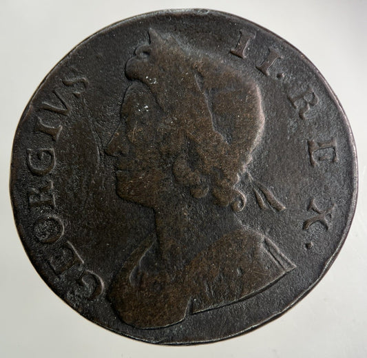 1735 George II 2nd Half-Penny Coin | Fine Collectable Grade