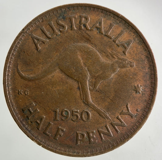 1950 Australia Half-Penny Coin | Fine Collectable Grade
