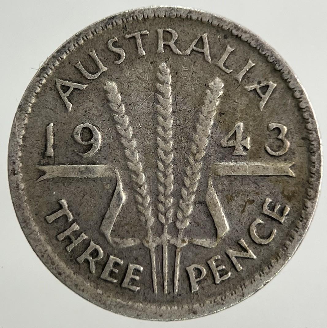 1943 Australia Threepence Silver Coin | Fine Collectable Grade