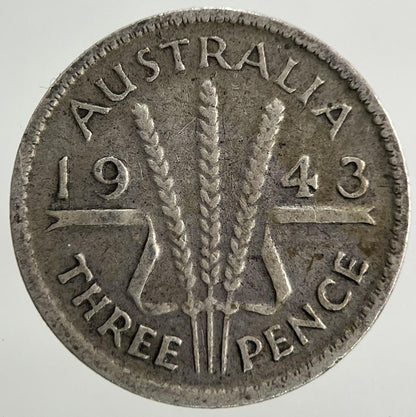 1943 Australia Threepence Silver Coin | Fine Collectable Grade