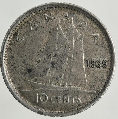 1939 Canada 10 Cents Silver Coin | Very High Grade