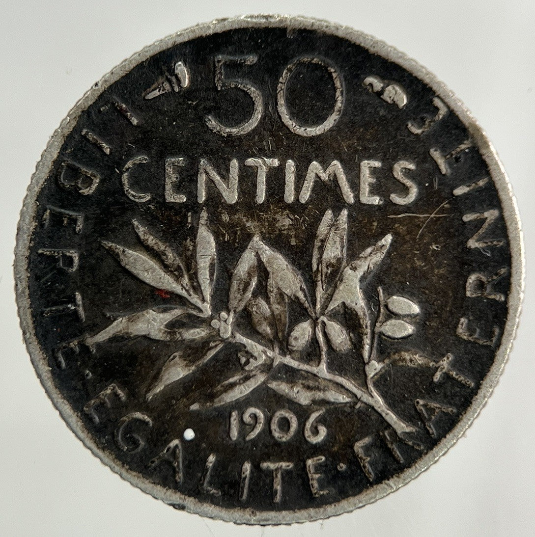 1906 France 50 Centimes Silver Coin | Fine Collectable Grade