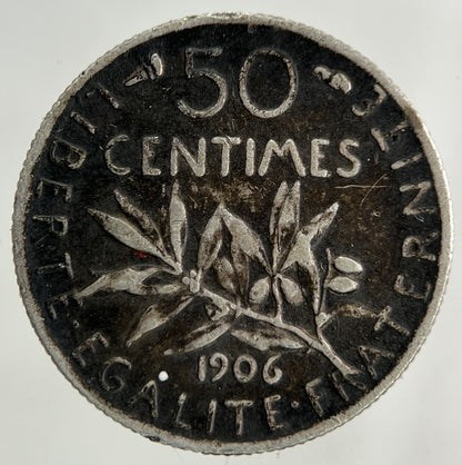 1906 France 50 Centimes Silver Coin | Fine Collectable Grade