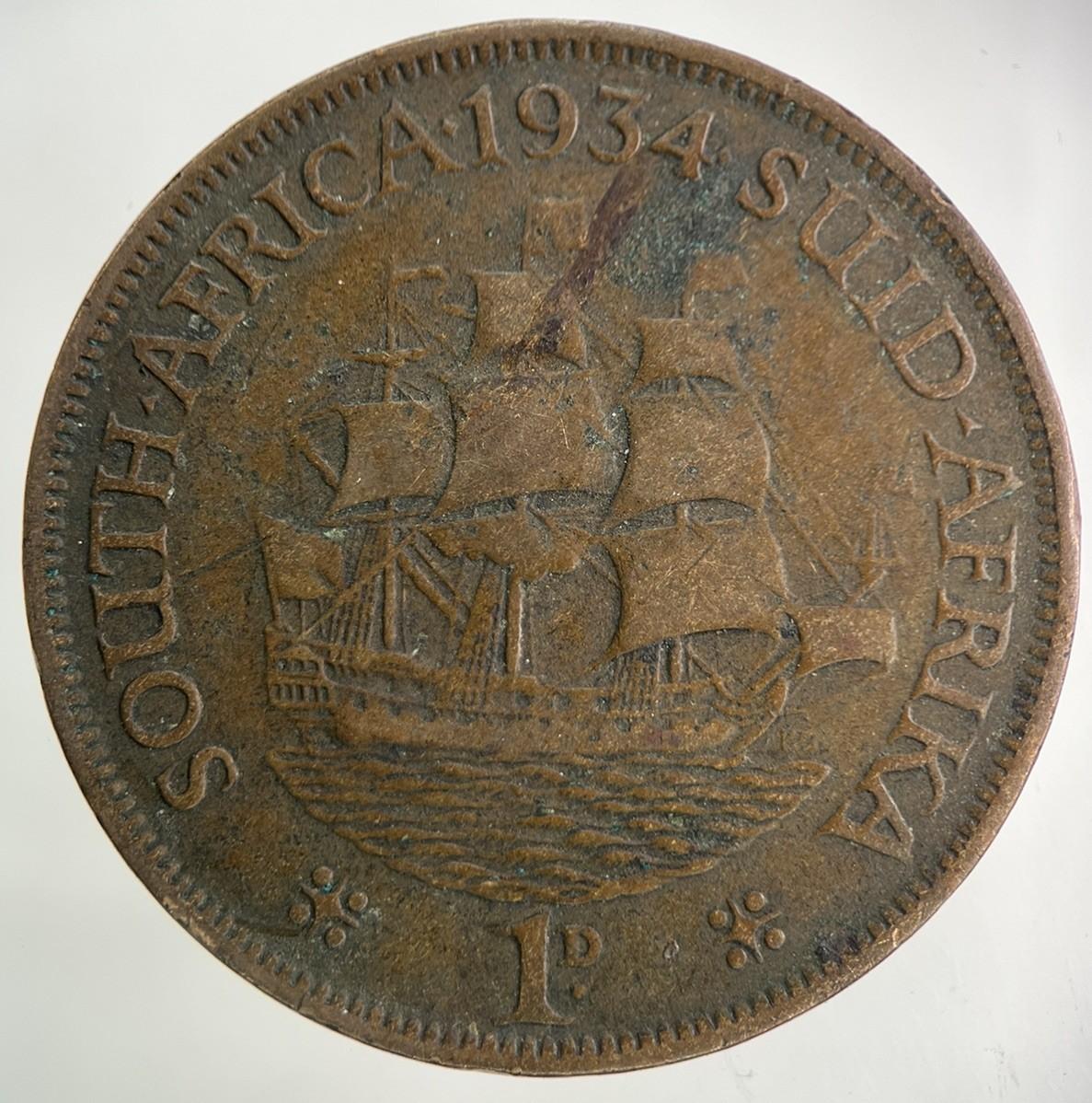 1934 South Africa One Penny Coin | Collectable Grade