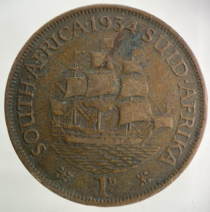 1934 South Africa One Penny Coin | Collectable Grade
