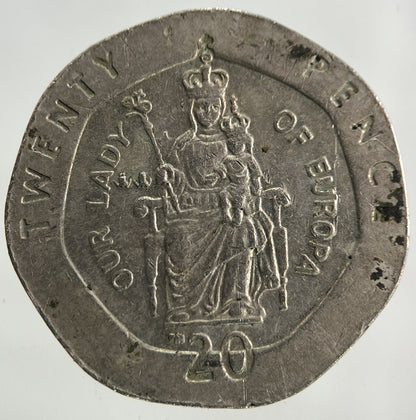 2003 Gibraltar Our Lady Of Europe 20p Twenty-Pence Coin | Fine Collectable Grade