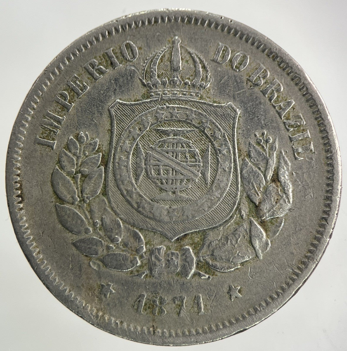 1871 Brazil 100 Reis Coin | Collectable Grade