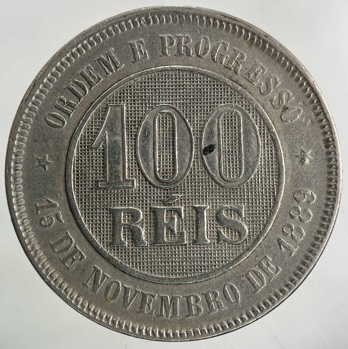 1898 Brazil 100 Reis Coin | Fine Collectable Grade