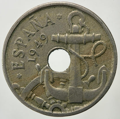 1949 Spain 50 Centimos Coin | Fine Collectable Grade