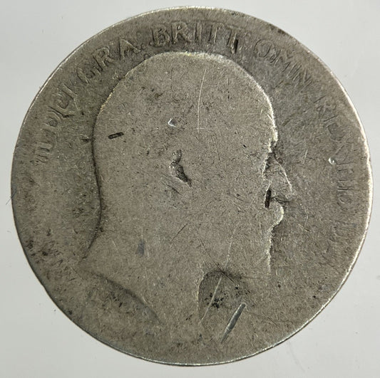 British Edward VII Sixpence Silver Coin | Worn Grade