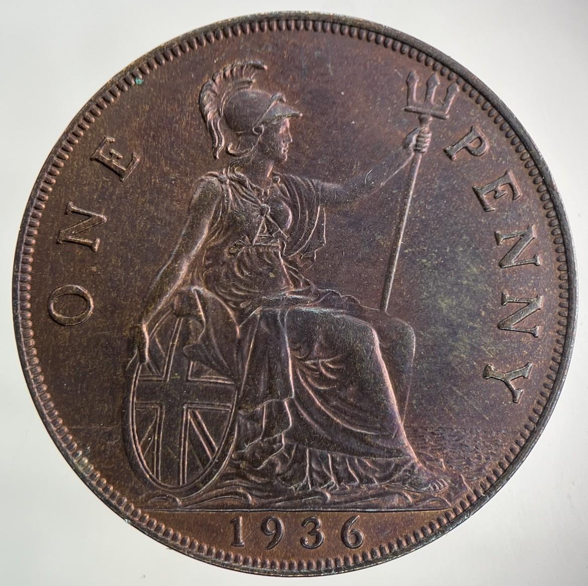 1936 George V One Penny Coin | Very Fine Grade