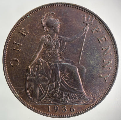 1936 George V One Penny Coin | Very Fine Grade