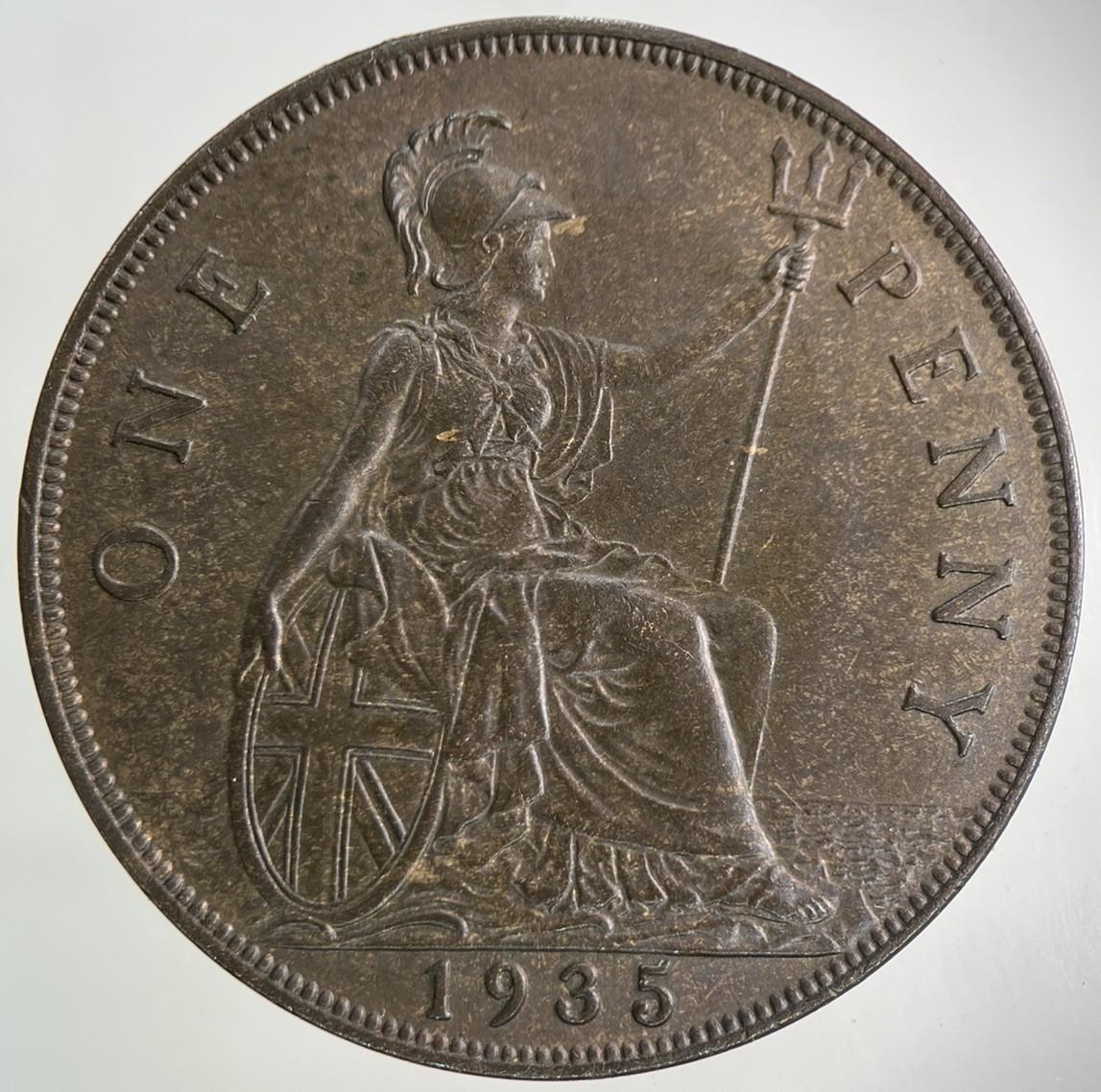 1935 George V One Penny Coin | Very Fine Grade