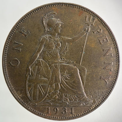 1931 George V One Penny Coin | Very Fine Grade