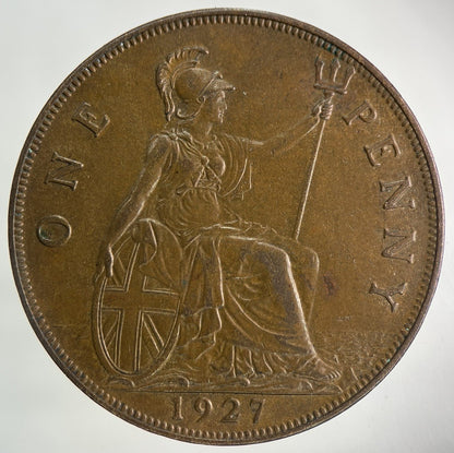 1927 George V One Penny Coin | Very Fine Grade