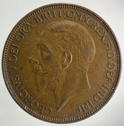 1927 George V One Penny Coin | Very Fine Grade
