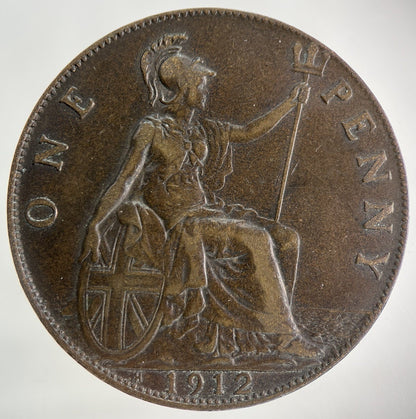 1912-H George V One Penny Coin | Very High Grade