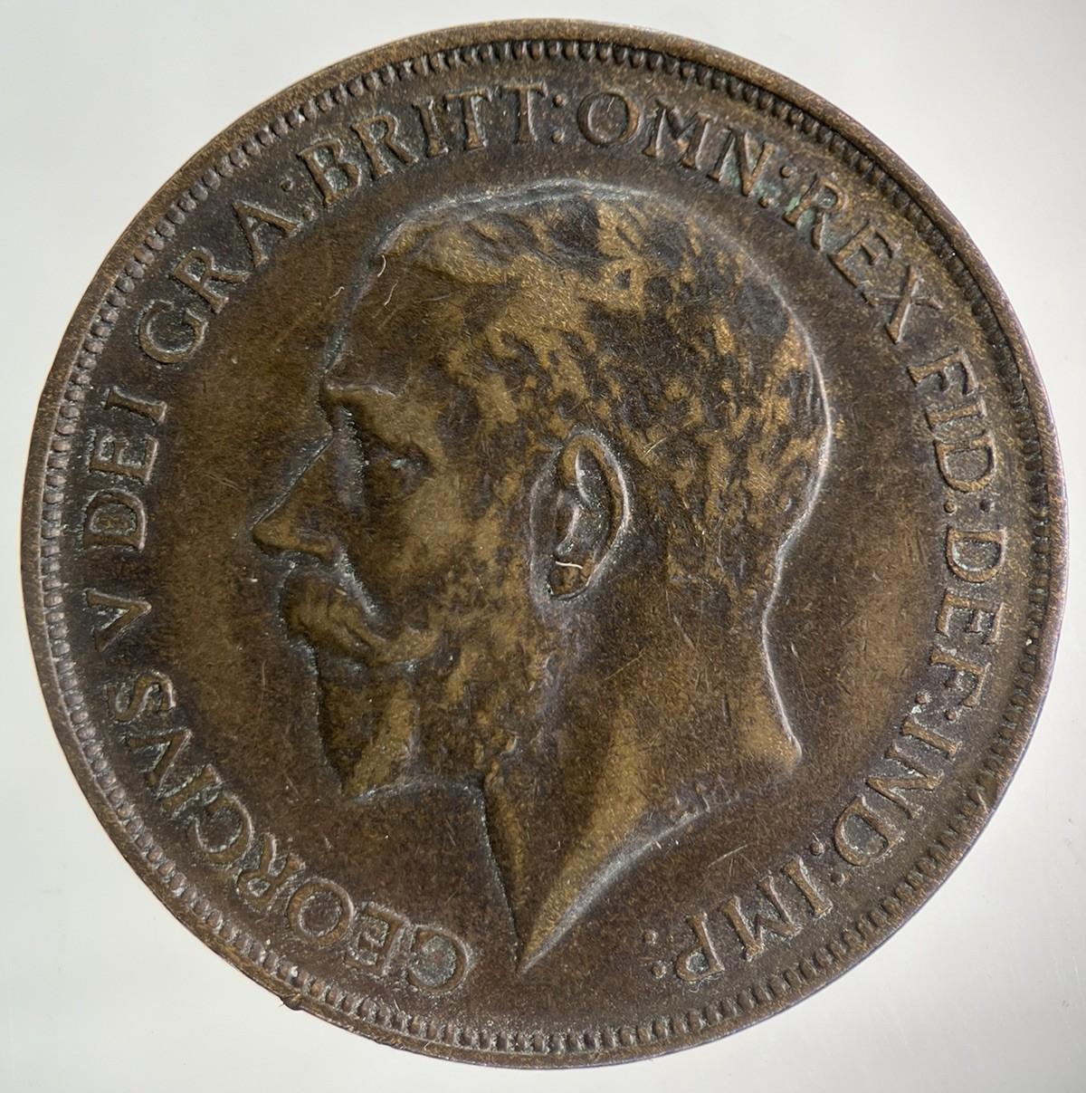 1912-H George V One Penny Coin | Very High Grade