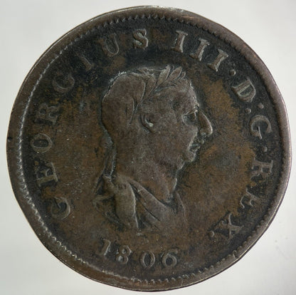 1806 George III 3rd Half-Penny Coin | Fine Collectable Grade