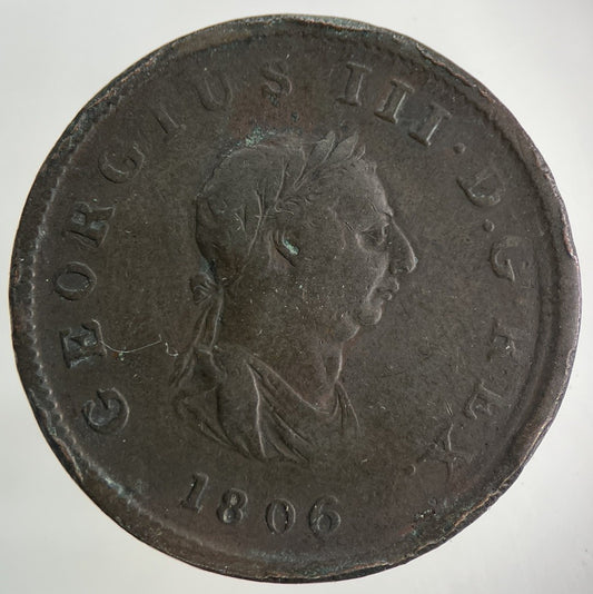 1806 George III 3rd Half-Penny Coin | Fine Collectable Grade