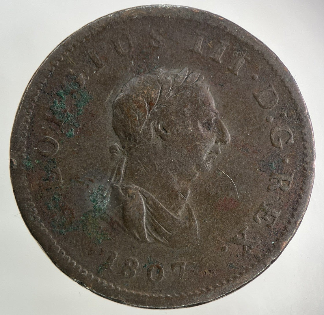1807 George III 3rd Half-Penny Coin | Fine Collectable Grade