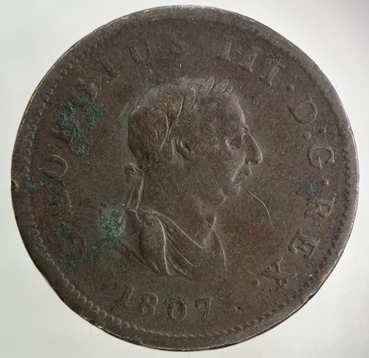 1807 George III 3rd Half-Penny Coin | Fine Collectable Grade