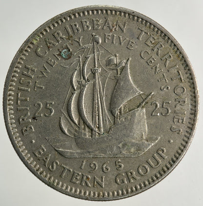 1965 British Caribbean Territories 25 Cents Coin | Fine Collectable Grade