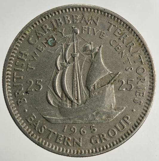 1965 British Caribbean Territories 25 Cents Coin | Fine Collectable Grade