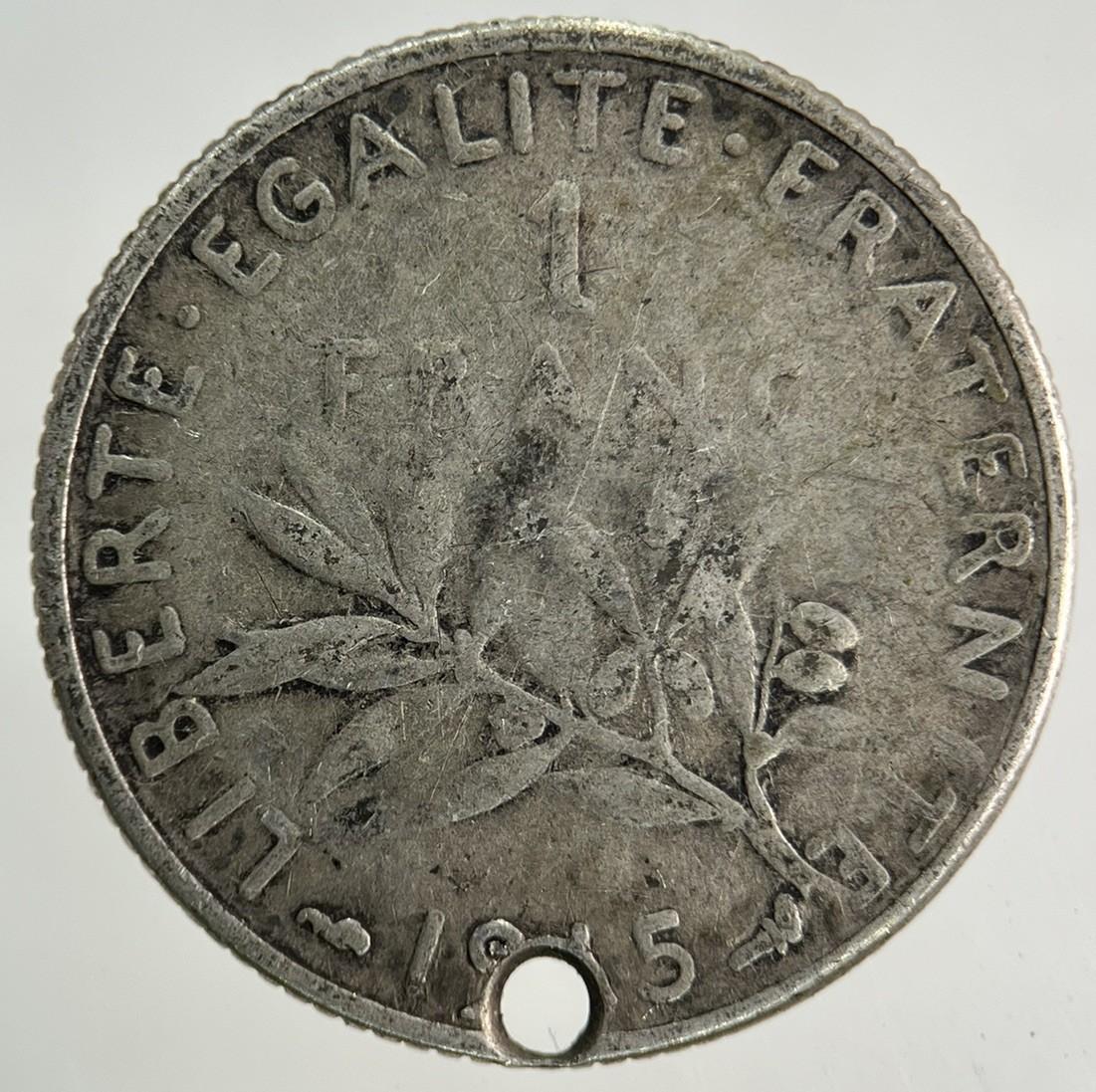 1915 France 1 Franc Silver Coin | Collectable Grade