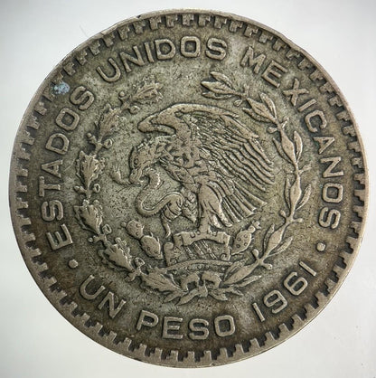 1961 Mexico Un 1 Peso Silver Coin | Fine Collectable Grade