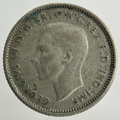 1948 Australia Sixpence Silver Coin | Fine Collectable Grade