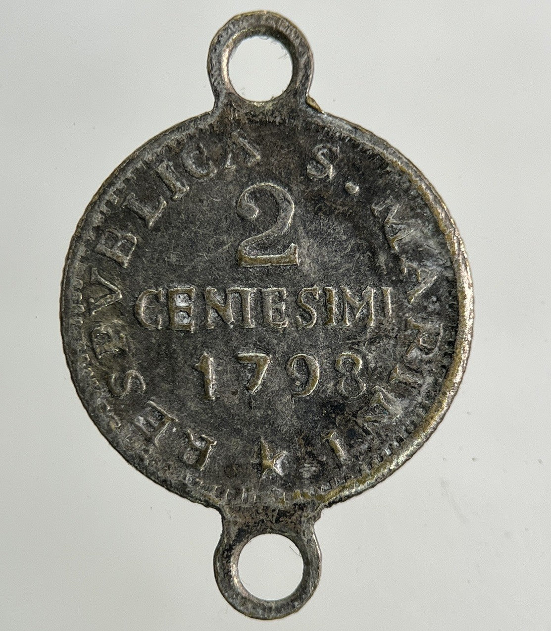 1798 Italy San Marino 2 Centesimi Coin | Fine Collectable Grade