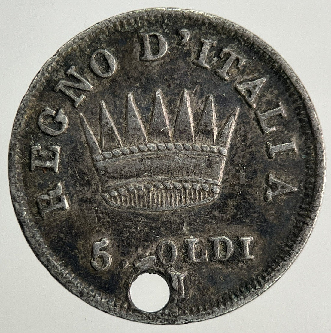1814 Italy Napoleon 5 Soldi Silver Coin | Fine Collectable Grade