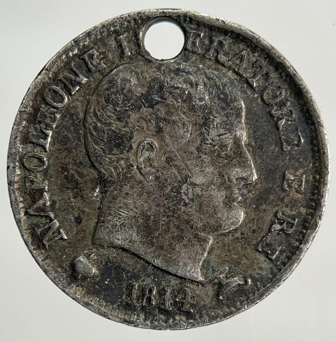 1814 Italy Napoleon 5 Soldi Silver Coin | Fine Collectable Grade