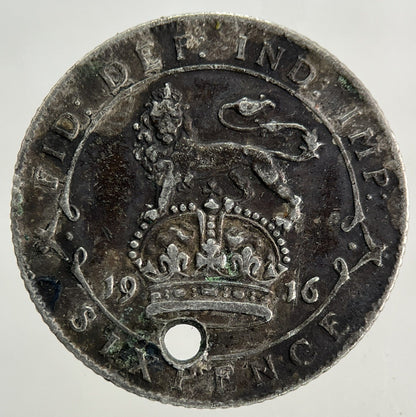1916 George V Sixpence Silver Coin | Fine Collectable Grade