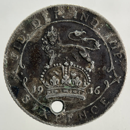 1916 George V Sixpence Silver Coin | Fine Collectable Grade
