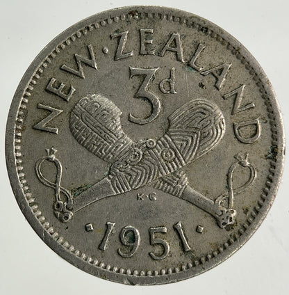 1951 New Zealand Threepence Coin | Fine Collectable Grade