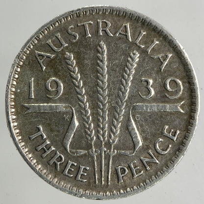 1939 Australia Threepence Silver Coin | Fine Collectable Grade