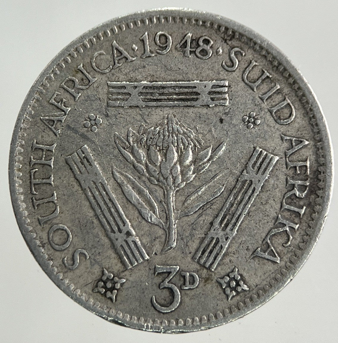 1948 South Africa Threepence Silver Coin | Fine Collectable Grade