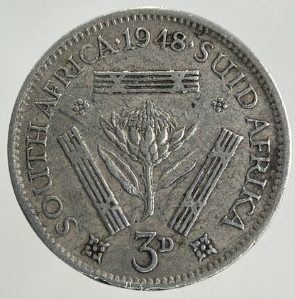 1948 South Africa Threepence Silver Coin | Fine Collectable Grade