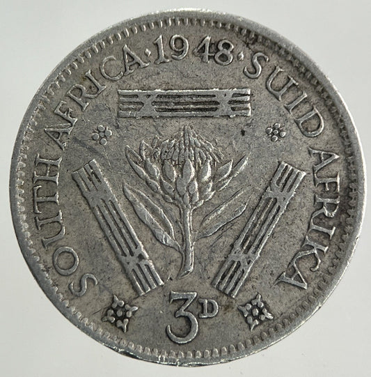1948 South Africa Threepence Silver Coin | Fine Collectable Grade