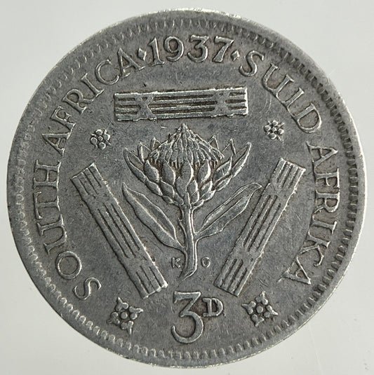 1937 South Africa Threepence Silver Coin | Fine Collectable Grade