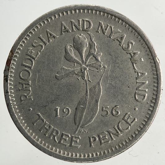 1956 Africa Rhodesia Threepence Coin | Fine Collectable Grade