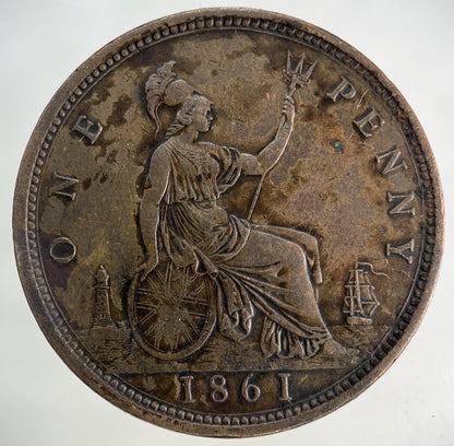 1861 Victoria One Penny Coin | Very High Grade