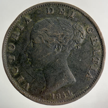 1854 Victoria Half-Penny Coin | Fine Collectable Grade