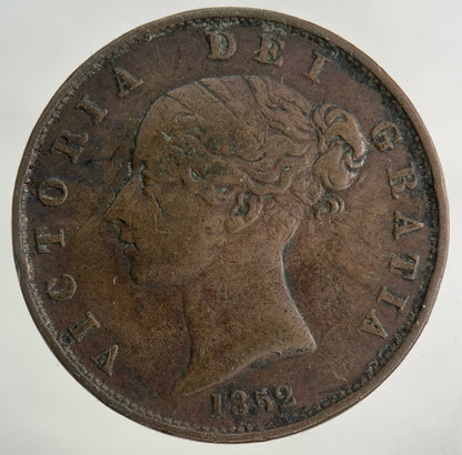 1852 Victoria Half-Penny Coin | Fine Collectable Grade