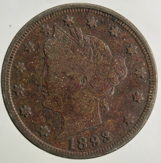 1893 US USA Nickel 5 V Cents Coin | Collectable Grade