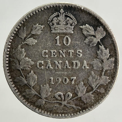 1907 Canada 10 Cents Silver Coin | Fine Collectable Grade