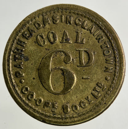 British 6d CO-OP Coal Token Coin | Fine Collectable Grade